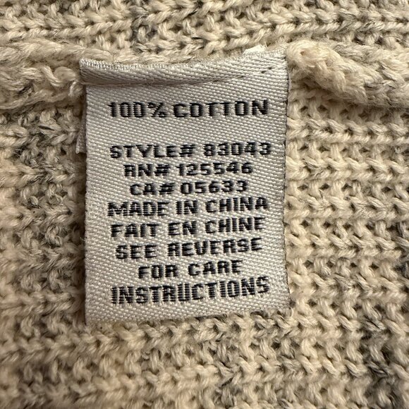 Habitat Top Size L Large Marled Ivory Gray Black Waffle Knit Layer Lagenlook - Picture 5 of 7